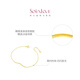 Chow Tai Fook SOINLOVE minimalist 18K gold ripple bracelet ins style commuting personality exquisite smile bracelet for women VE157 about 15cm