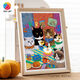 3D-JP Niu Niuston Diy plano de bricolaje Rompecabezas 1200 piezas Saludos H3994 Puzzle + Marco combinado Lotus Pink W1098