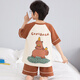 Heydidy (Heydidy) 25 Summer nuevo niño pijamas algodón de algodón de manga corta dibujos animados niños niños de tamaño mediano seta de ropa para el hogar [doble corto] TN 695 120 12 tamaños de alto 113-125 peso 45 Jin [Jin equivale a 0.5 kg]