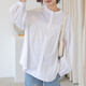 
October mother pregnant shirt spring and autumn new fashion embroidered loose age-reducing lantern sleeve doll shirt maternity top bleached (small stand-up collar long-sleeved shirt)