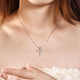 Dirholl PT950 Platinum Simple Cross Necklace Platinum Light Luxurious Collarbone Women's Gift for Friends and Best Friends Free Engraving/Ghostwriting Greeting Cards/Customized Style