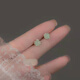 Century-old Fengxiang S999 sterling silver jade earrings light luxury niche simple sense ear pierced earrings 2025 new style s999 earrings pair (gold)