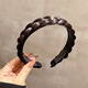 Yingtang's new fishbone braid wig headband for women, versatile widened twist braid, Internet celebrity braided hairband, hairpin hair accessory, fishbone headband - brown and black
