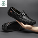 Holzspecker Herrenschuhe Hohlbohnenschuhe echte Ledermänner 2025 Sommer Neuem Stil Atmungsaktives weiches Leder Soft Sohle Lederschuhe 9905 Schwarz 44