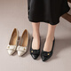 
Red Dragonfly Leap Moon Shoes High Heels 25 Spring Thick Heels Women's Shoes Pointed toe Workplace Small Leather Shoes Single Shoes WLB15124 Black 38