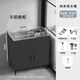 Ye Yu Anti-scratch, wear-resistant, non-stick kitchen stainless steel sink integrated rental house single and double sink household vegetable washing simple dishwashing E0 grade wooden cabinet + stainless steel sink + no faucet White cabinet 50*40 black basin shipped in the whole cabinet