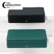 Caja de almacenamiento de anillo de 8 posiciones aliadas Pendientes de joyero de cuero portátil exquisito Pendientes Cabecillo colgante de almacenamiento Magnet ED11301 Cartucho de anillo Tinta verde