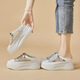 Saturday Lovers Saturday Lover Chaussures de la femme en cuir authentique épaisse épaisse intérieure relâchée à la tête respirante pantoufles 2025 Été Nouveau campus de mode WY9926-3 Gold 34