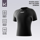 
Keep swimsuit men's hot spring short-sleeved solid color high-elastic swimsuit quick-drying surf suit 1291 black 3XL