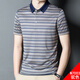 Dancing with Wolves Ice Silk T-shirt Men's Short Sleeve Summer Thin Collared Cross-Stripe Flush Top Cool Silky T-shirt POLO Shirt SJ1503 Camel M 165