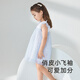 YEEHOO Children's Skirt Summer Refreshing and Breathable Girls Floral Skirt Dress Angel Blue 80 cm