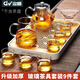 Dingwu glass tea set complete tea set teapot tea cup set home kung fu tea set with filter office tea cup glass tea set 9-piece set