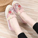Woodpecker summer new style mesh breathable ancient style Hanfu women's shoes old Beijing cloth shoes women's mesh breathable mother's embroidered shoes off-white 37