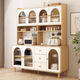 Yiguangju Cream-Stil-Sideboard-Hochschrank gegen die Wand integrierte Haushaltsküchenschrank Wohnzimmer Weinschrank 120*40*190 Runde Ecken [Blockholzfarbe] [nach Hause senden]