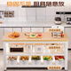全品屋厨房置物架落地多功能切菜桌子多层餐边锅具置物收纳柜橱柜窄825