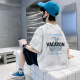 Disney Boys Camiseta de manga corta 2025 NUEVOS Niños de tamaño medio para niños Camiseta de dibujos animados para niños de tamaño medio de tamaño mediano Winniela-BX679 Tamicada impresa azul 160 cm