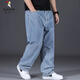Pájaro carpintero (tucano) Verano delgada de tamaño extra grande Jeans para hombres con grasas de chándales de talla grande de talla suelta Hombre grasa recta estirado pantalones largos Pure Black 9904 [suelto liso] 32 (circunferencia de la cintura 2 pies 5)
