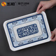 Wuhe (WUHE) household tray rectangular living room water cup tray tea tray Nordic cup tray melamine children's fruit tray blue and white tray (39.5*28.2*2.0 CM)