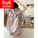 Catman (MiiOW) pajamas for women in summer ice silk thin short sleeves 2024 new internet celebrity casual home clothing summer suit color #YX 9201 M [75 98]Jin[Jin equals 0.5 kg]