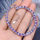 Shaoyu tanzanite bracelet, classic and simple, flashing fire main stone 3*4mm 925 silver precision inlaid full chain