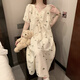 浅伊琳居带胸垫睡裙夏季女款感短袖云朵棉家居服甜美宽松睡衣连衣裙 #sm9871带胸垫可拆卸 L  建议体重101-120斤