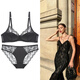 Victoria Palace Sexy Bra French Pure Desire Thin Glossy Lace Underwear Big Breast Revealing Small Anti-Sagging Underwear Bra Apricot Suit L /80BC