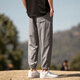 Dingfengbaoluo lin pantalon décontracté pour hommes et été à la tendance marque lâche sport lié pantalon recadré wx09 gris 2xl
