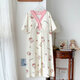 Cao Jingjia summer short-sleeved pregnant women's nightgown with chest pad pregnancy pajamas 2025 new style hospitals can wear breastfeeding skirts outside when entering the delivery room QSY16819 short-sleeved skirt 3XL size recommended weight 148-180Jin [Jin equals 0.5 kg]