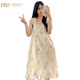 Modal Nightgown pour les femmes en été avec des tampons mammaires, un pyjamas de suspense de glace à la soie glaciaire, des dames d'été, des vêtements à domicile doux et mignons, le printemps et l'automne 3888 [PAD NON AMOVABLE POSE] L [95-120JIN [Jin est égal à 0,5 kg]]]