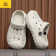 G.Duckkids2025 Sommer New Children's Hole Schuhe Herren nicht rutschfeste Sandalen Kinder tragen Kee-resistente Strandschuhe für Schüler Grau 25 [Inner Länge 156]
