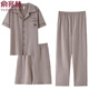 Yu Zhaolin Pajamas Men's Summer Cotton Pure Coton trois pièces Sents à manches courtes Long Coton Vêtements de maison décontractée en vrac mince 9277 4xl