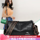 Kangaroo (KANGAROO) brand luxury genuine leather women's round bag women's 2025 new pillow bag large capacity versatile one-shoulder crossbody bag black