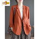 Chujing 2026 New Outlet Cotton and Linen Suit Jacket Women's Spring and Autumn Loose Casual Commuting Suit Top Hemp Color M Recommended 95-115 Jin Jin is equal to 0.5 kg