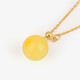 MUJUE beeswax pendant pearl chicken oil yellow honey amber round bead clavicle chain women's necklace
