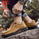 Dragonfly brand men's shoes new men's outdoor casual big-head leather shoes soft-sole cowhide work shoes hiking shoes black 6198 41