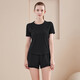 [Sweat-sweat suit] Summer yoga suit women's short-sleeved shorts quick-drying exercise fake two-piece running fitness suit purple XL