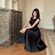 YIOU summer French waist-hugging retro Hepburn style sleeveless vest skirt design sense banquet dress for women slimming 9885 black S