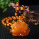 Fat Donglai purchased the same beeswax pendant for women, old water drop Ping An Wu Shi brand amber carved necklace pendant, folk retro/treasure gourd (old honey model)
