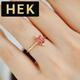 HEK 18K rose gold pink tourmaline ring small octagonal colored gemstone ring set with diamonds 18k gold
