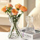 Fan Ye's high-end glass vase transparent water-raised flowers living room dried flowers irregular ins style decorative flower arrangement ornaments