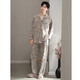 HWHE light luxury brand pajamas men's 2025 spring and autumn new pure cotton long sleeve large size thin style for outdoor wear home clothing set 13063 picture color M (165 size) recommended height about 165, body