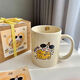 Cute cheese plane puppy ceramic cup mug coffee cup birthday gift (single cup without box) puppy cup shipped randomly 1 piece 350ml