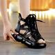 
Baichao Internet celebrity 2025 summer new fashionable and versatile thick-soled women's sandals wearing casual sports beach cool black 9928 35