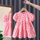 Snoopy fashionable girls dress summer new style love sweet pure cotton breathable children's princess skirt 829 red 80