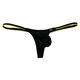 Ultra-low-waist sexy men's small thong ice silk ultra-thin solid color buttocks exposed tight sexy M (2 feet-2 feet 2) yellow