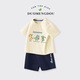 G.DuckKids Petit Boy Yellow Duck Set 2025 Été Nouveau style Small and Mediafred Children's Baby Short Shorts en deux pièces Enfants en coton pur pour enfants AP14034 blanc + i13799k bleu marine 105 cm
