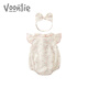 
Fanhunting baby clothes summer clothes newborn bags baby girl onesie princess full moon 100 days ha-shirt summer M9925 meters white 66cm
