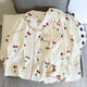 S.SOFEA women's pajamas spring and autumn thin cloud cotton sweet ins style loose home clothing set 826# big cherry 170 M