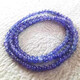 Feiyu Natural Tanzanite Bracelet Raw Stone Bare Stone Women's Tanzanite Sapphire Bracelet Pendant N Pendant Necklace Blue Crystal Loose Beads with 4.5mm Three Circles