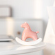 HOI KONG creative ceramic rocking horse interesting small ornaments new Chinese style national trend small pink horse tea space tea room tea table decoration national style ceramic rocking horse cyan